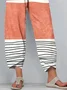 Women Striped Capris Pants Casual Summer Trousers