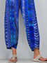 Women Geometric Capris Pants Casual Summer Trousers