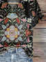 Women Floral Short Sleeve Tee T-shirt V Neck Casual Summer Graphic Tee Top