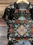 Women Floral Short Sleeve Tee T-shirt V Neck Casual Summer Graphic Tee Top