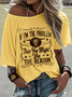 Women Letter Pattern Short Sleeve Tee T-shirt Crew Neck Vintage Summer Top