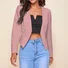 Women Plain Spring/Fall Outerwear Casual Zipper Long Sleeve Crop Blazer