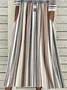 Women Striped Half Sleeve Summer Printing Dress Half Open Collar Daily Casual Maxi A-Line Dress