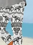 Women Elephant Capris Elastic Waist Pants Casual Summer Trousers
