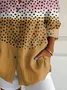Women Polka Dots Long Sleeve Shirt Spring/Fall Buckle Shirt Collar Daily Casual Top