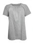 Women Plain Short Sleeve Tee T-shirt Crew Neck Buckle Casual Summer Top