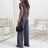 Women Plain Irregular Craftsmanship Two-Piece Set Daily Sleeveless Casual Summer Top With Pants Matching Set