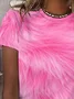 Women Abstract Short Sleeve Tee T-shirt Crew Neck Printing Casual Summer Graphic Tee Top