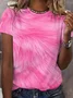 Women Abstract Short Sleeve Tee T-shirt Crew Neck Printing Casual Summer Graphic Tee Top