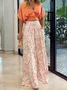 Women Floral Printing Dolman Sleeve Two-Piece Set Daily Half Sleeve Casual Summer Top With Pants Matching Set