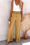 Women Plain Long Elastic Waist Pants Casual Spring/Fall Trousers