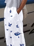 Women Butterfly Long Pants Casual Spring/Fall Trousers