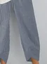 Women Striped Capris Pants Casual Summer Trousers