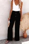 Women Plain Long Elastic Waist Pants Casual Spring/Fall Trousers