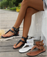 Summer Plain Pu Vacation Gladiator Sandals