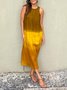 Women Ombre Sleeveless Summer Dress Crew Neck Daily Casual Maxi Flowy Dress A-Line Dress