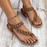 Bohemian Ethnic Style Women's Shoes Summer Fashion Beach Flat Sandals Beaded Diamond Flip Flops Sandals