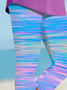 Women Striped Capris Elastic Waist Pants Casual Summer Trousers