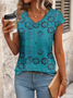 Women Floral Short Sleeve Tee T-shirt V Neck Printing Casual Summer Graphic Tee Top