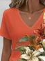 Women Floral Short Sleeve Tee T-shirt V Neck Printing Casual Summer Graphic Tee Top