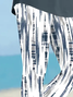 Women Abstract Stripes Capris Elastic Waist Pants Casual Summer Trousers