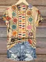 Women Floral Short Sleeve Tee T-shirt V Neck Printing Casual Summer Graphic Tee Top