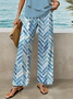 Women Geometric Printing Two-Piece Set Daily Sleeveless Casual Summer Top With Pants Matching Set