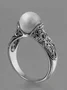 Hot Selling New Imported Artificial Abs Pearl Ring Plated With 14k Gold Retro Silver Jewelry Ring