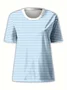 Women Striped Short Sleeve Tee T-shirt Crew Neck Printing Casual Summer Graphic Tee Top