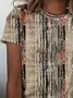 Women Abstract Short Sleeve Tee T-shirt Crew Neck Printing Casual Summer Graphic Tee Top