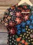 Women Floral Short Sleeve Tee T-shirt V Neck Printing Casual Summer Graphic Tee Top