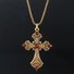 2025 New Retro Diamond Necklace Rhinestone Long Cross Pendant Sweater Chain Fashion Advanced Punk Necklace
