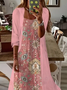 Women Floral Printing Two-Piece Set Daily Three Quarter Sleeve Casual Spring/Fall Dress With Coat Matching Set