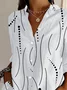 Women Polka Dots Long Sleeve Shirt Spring/Fall Buckle Shirt Collar Daily Casual Top