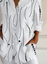 Women Polka Dots Long Sleeve Shirt Spring/Fall Buckle Shirt Collar Daily Casual Top