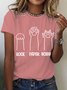 Women Animal Short Sleeve Tee T-shirt Crew Neck Casual Summer Top