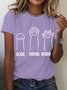 Women Animal Short Sleeve Tee T-shirt Crew Neck Casual Summer Top