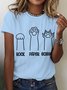 Women Animal Short Sleeve Tee T-shirt Crew Neck Casual Summer Top