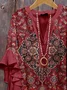 Women Floral Half Sleeve Shirt Summer Printing V Neck Daily Casual Top