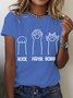 Women Animal Short Sleeve Tee T-shirt Crew Neck Casual Summer Top
