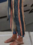 Women Striped Long Pants Casual Spring/Fall Trousers