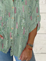 Women Abstract Long Sleeve Shirt Spring/Fall Printing Stand Collar Daily Casual Top
