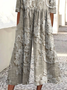 Women Floral Crew Neck Short Sleeve Casual Summer Jumpsuit