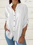 Women Plain Long Sleeve Shirt Spring/Fall Printing Stand Collar Daily Casual Top