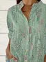 Women Abstract Long Sleeve Shirt Spring/Fall Printing Stand Collar Daily Casual Top