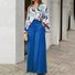 Women Striped Printing Two-Piece Set Daily Short Sleeve Vintage Summer Top With Pants Matching Set
