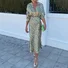 Women Floral Printing Two-Piece Set Daily Long Sleeve Casual Spring/Fall Top With Skirt Matching Set
