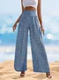 Women Floral Long Elastic Waist Pants Casual Spring/Fall Trousers