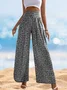 Women Floral Long Elastic Waist Pants Casual Spring/Fall Trousers