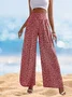 Women Floral Long Elastic Waist Pants Casual Spring/Fall Trousers